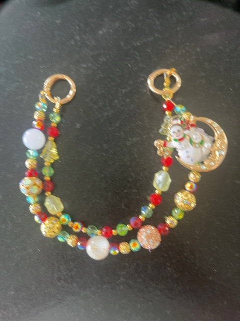 White Fancy bag charm Grace's bead Shop