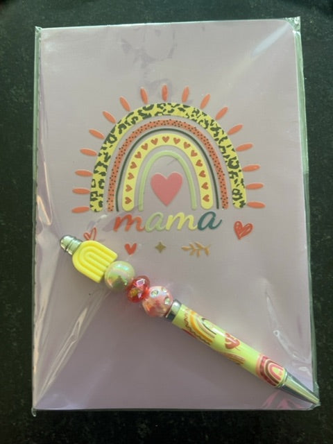 Light Purple Pen with notepad Grace's bead Shop