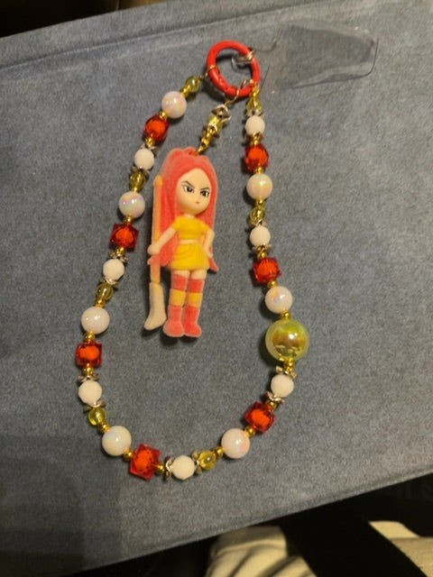 Red Dangle phone chain Grace's bead Shop