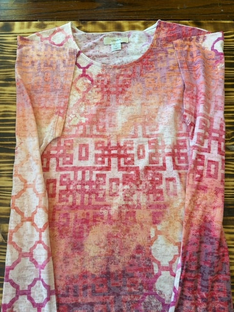 Pink/White CJ banks Blouse, 1X