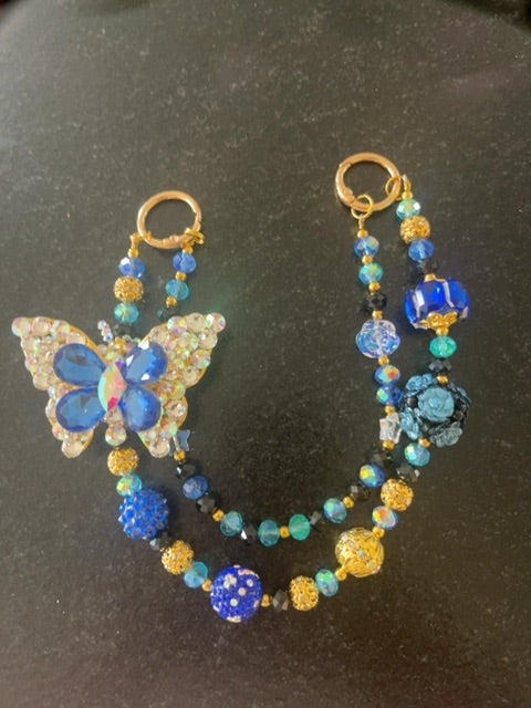 Blue Fancy Bag Charm Grace's bead Shop