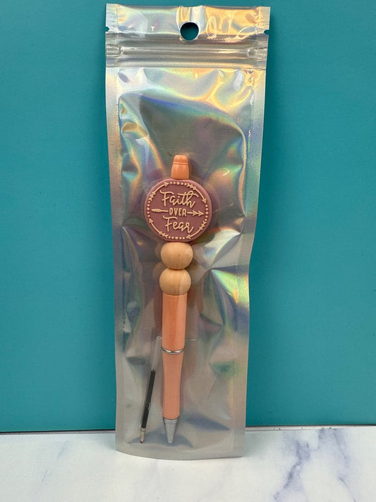 Faith Over Fear  Beaded Pen