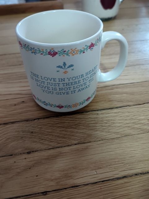 Love crossstitch mug