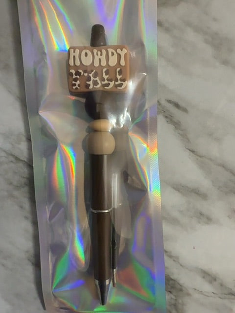 Howdy Yall  Beaded Pen
