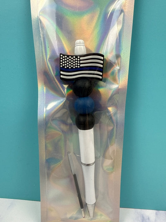 Thin Blue Line  Beaded Pen