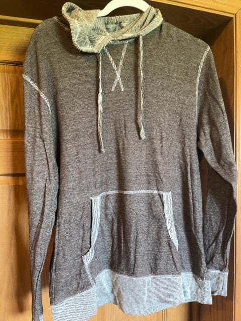 Brown Reclaim Long sleeve shirt w/ hood, Medium