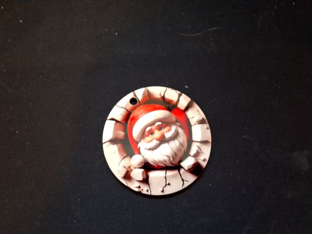 White Christmas ornament Santa Claus, 3"