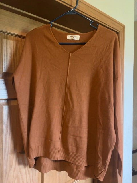 Brown Zenana Sweater, Medium