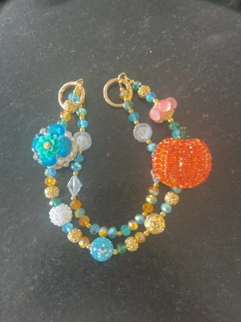 Orange Fancy bag charm Grace's bead Shop