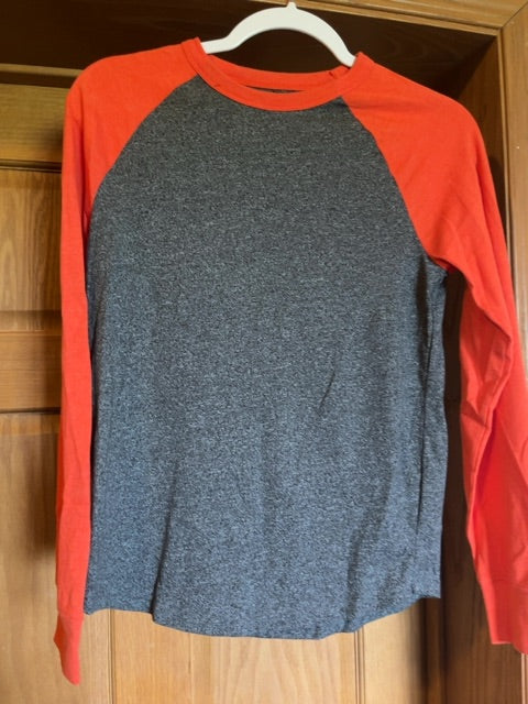 Grey & Orange Cat & Jack Long sleeve shirt, Youth Large
