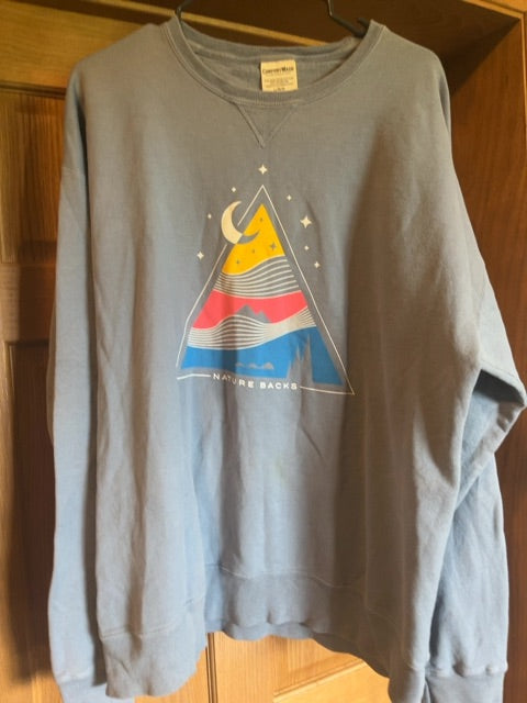 Blue comfortwash Crewneck, Large
