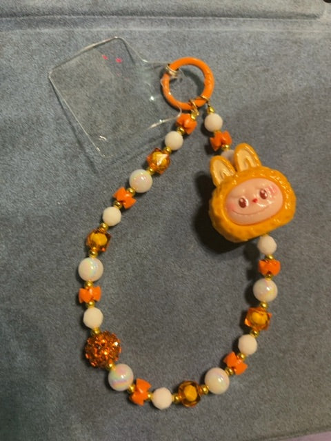 Orange Phone charm Grace's bead Shop