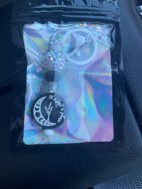 White Regular Keychain Grace's bead Shop