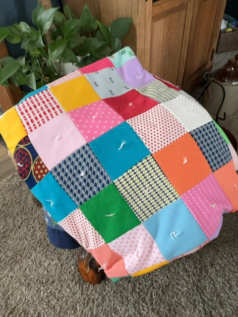Multi  Patchwork Quilt, 76” x 90”
