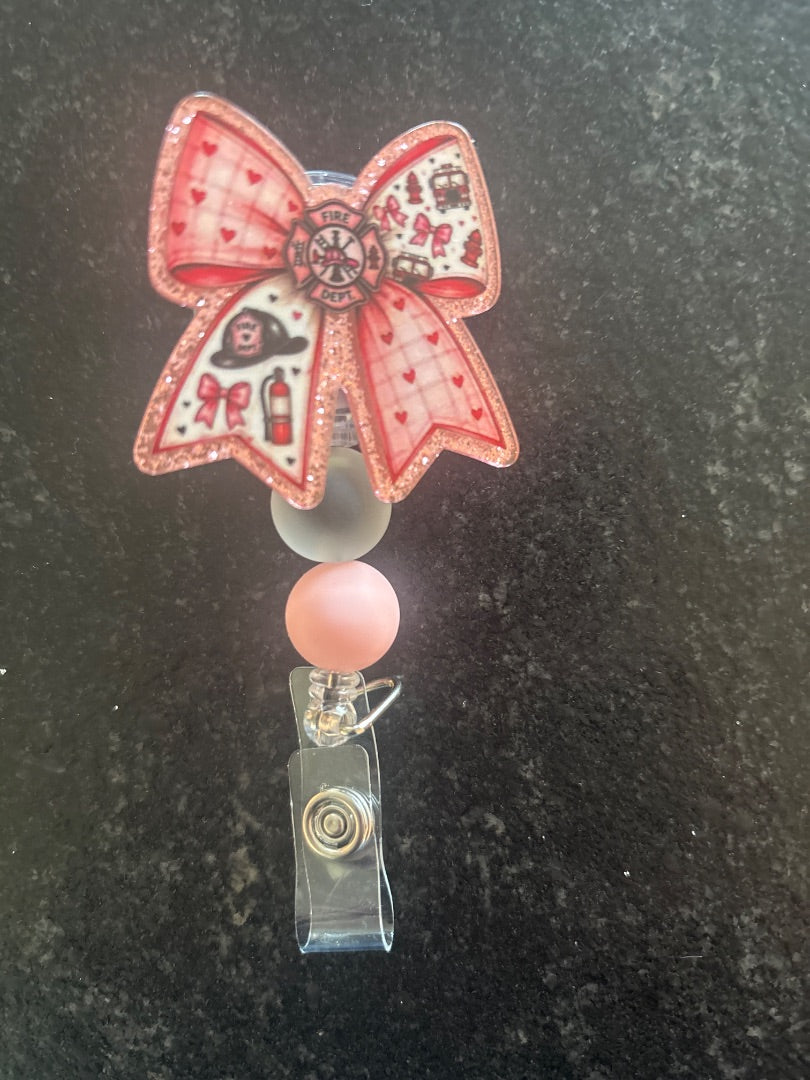 Acrylic Badge Reel with Beads Grace's bead Shop, Grace's bead Shop