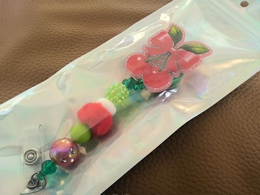 Acrylic Badge Reel with Beads Grace's bead Shop