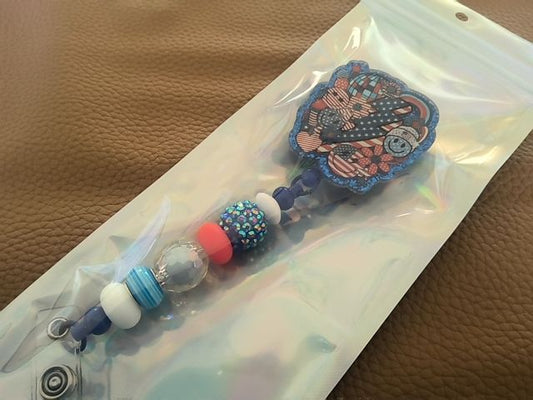 Acrylic Badge Reel with Beads Grace's bead Shop