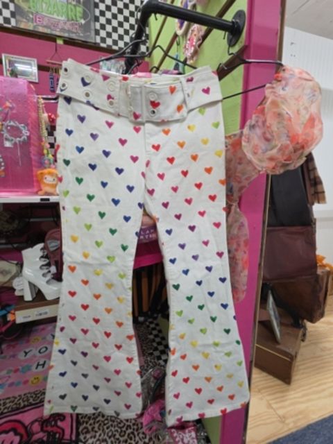 Dolls kill Pants, XL,White multi, Pixie’s Bizarre Bizaar