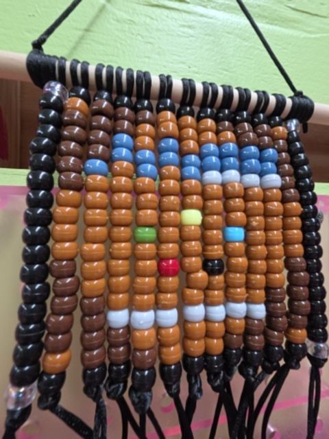 Multi Handmade Beaded card tapestry