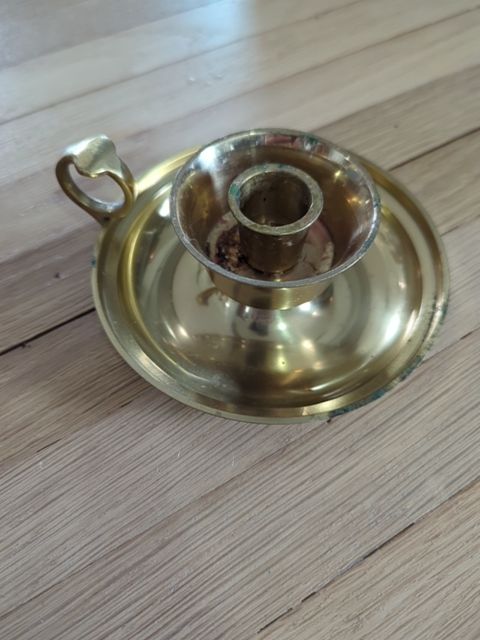 Short Brass Candlestick Holder