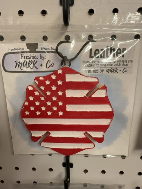 Fire Flag Leather Freshie