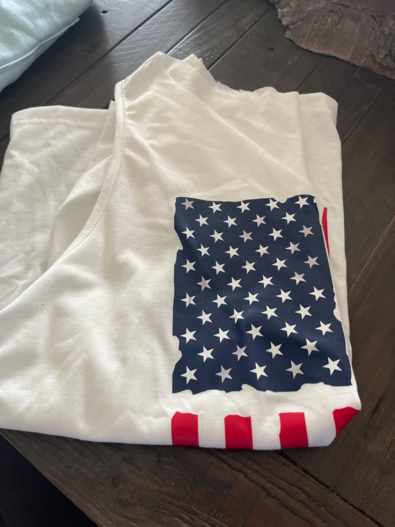 White- red white & blue  Tank top, S
