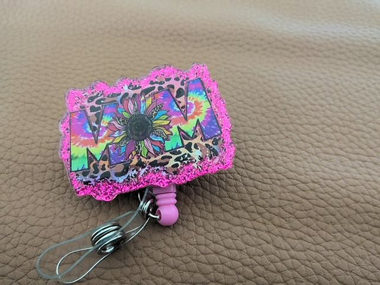 Pink Badge Reel No Beads Grace's bead Shop