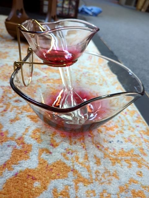 Pink Tiered serving set