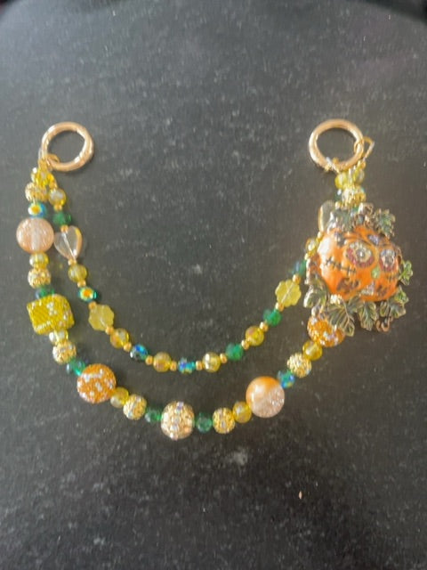 Yellow Fancy bag charm Grace's bead Shop