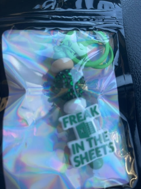 green Regular Keychain Grace's bead Shop