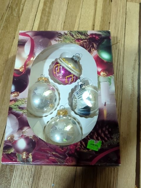 4 vintage Glass Ornaments