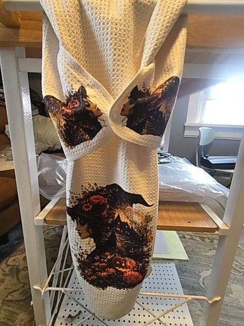 Hand towel with snap Witch and halloween,Christmas, Marsha's Crafts