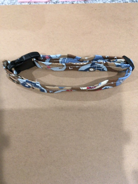 Brown with dogs  Dog collar, Large
