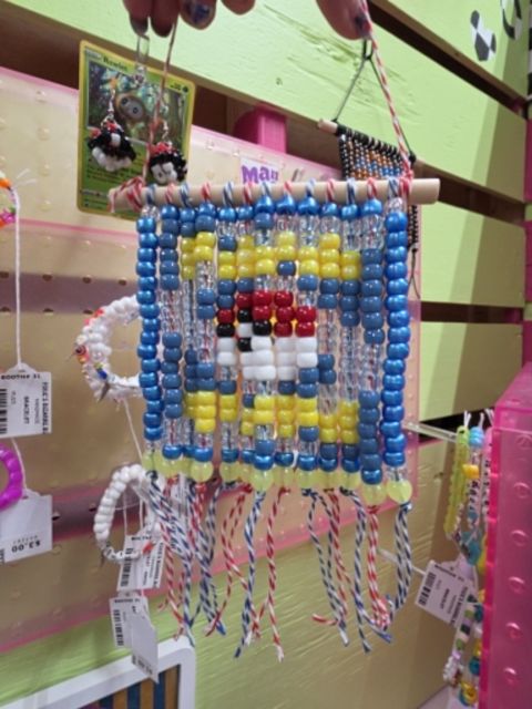 Multi Handmade Beaded card tapestry