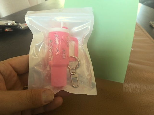 Pink Tumbler Keychain Grace's bead Shop