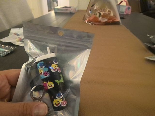 Black Tumbler Keychain Grace's bead Shop