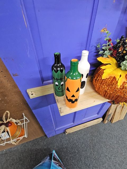 Handmade halloween bottles, Jen's Wreaths