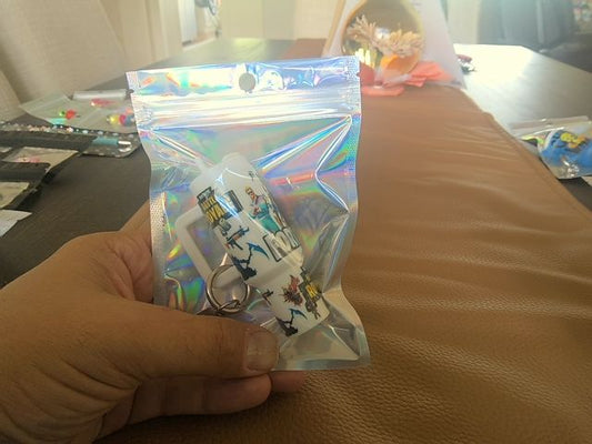 White Tumbler Keychain Grace's bead Shop