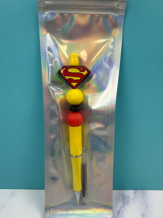 Superman  Beaded Pen, Set with Vents