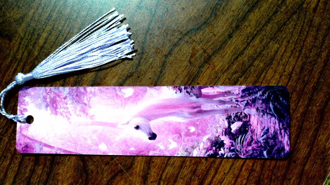 Bookmark pink and purple unicorn book mark