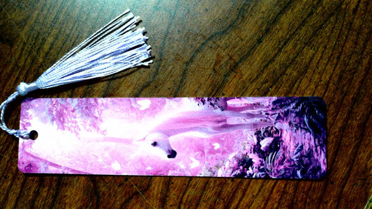 Bookmark pink and purple unicorn book mark