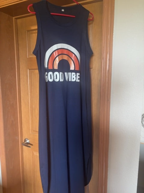 Good Vibes Navy  Dress, Medium