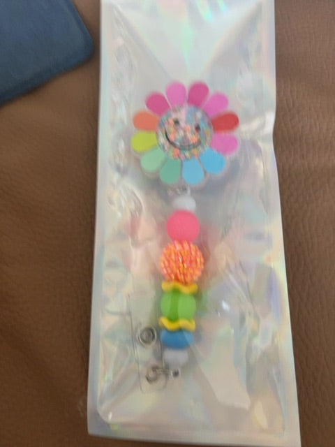 Acrylic Badge Reel with Beads Grace's bead Shop
