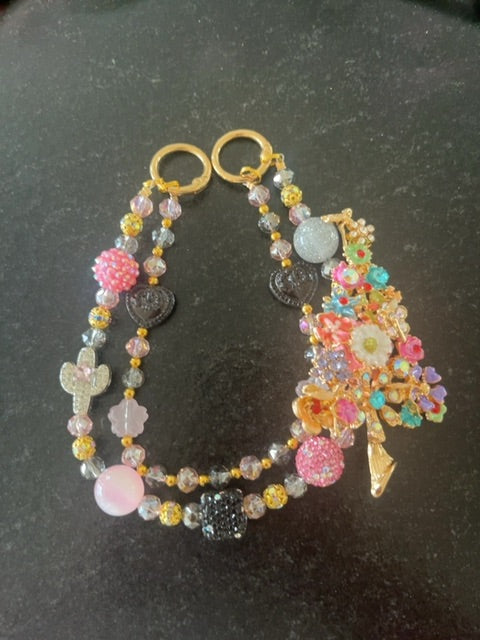 Pink Fancy Bag Charm Grace's bead Shop