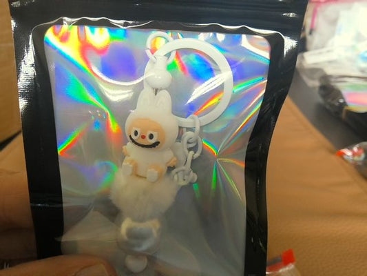 White Regular Keychain Grace's bead Shop