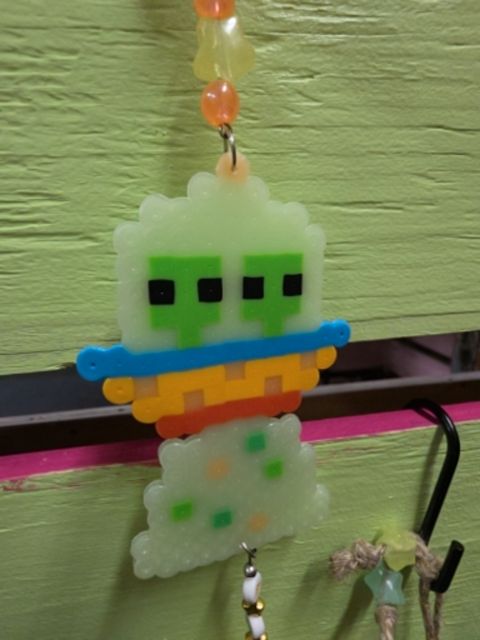 Multi- glow in the dark Handmade Hanging perler xl
