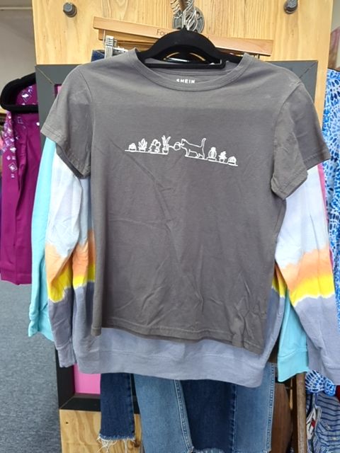 Modern Clothing Cat and Plant Shirt, S