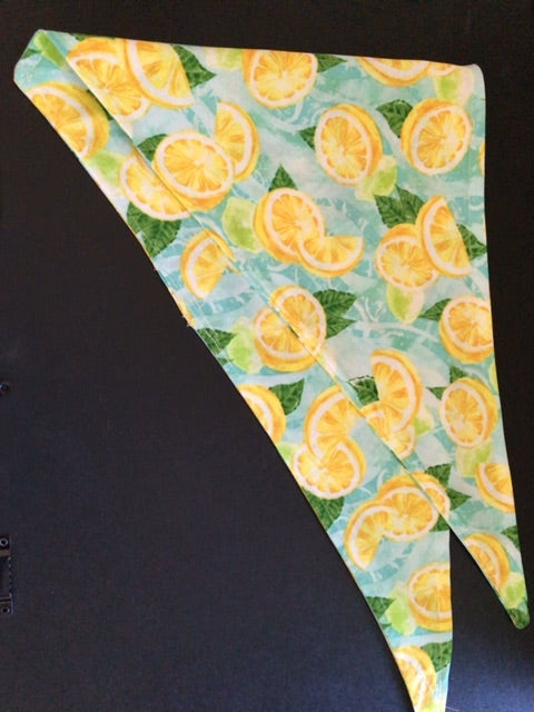 Lemons  Dog bandanna- tied, Large