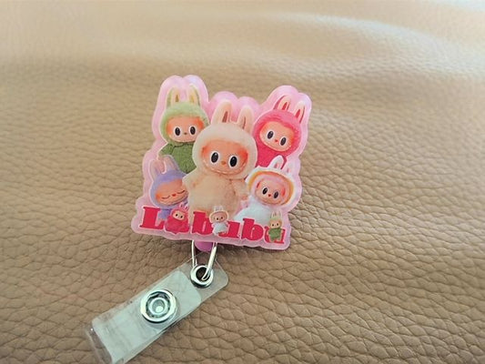 Pink Badge Reel No Beads Grace's bead Shop