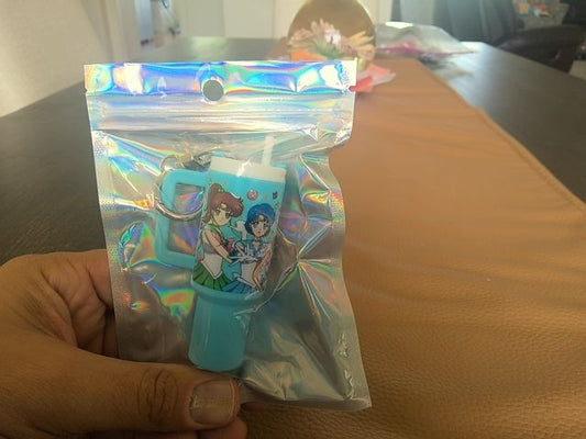 Blue Tumbler Keychain Grace's bead Shop